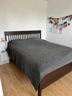 IKEA IDANÄS bedframe 160x200 + lattenbodem – donkerbruin, Ophalen, Gebruikt, Bruin, Tweepersoons