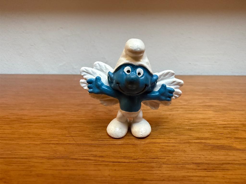 Vliegende smurf (Peyo op vleugel), Verzamelen, Ophalen of Verzenden, Gebruikt, Overige Smurfen, Poppetje, Figuurtje of Knuffel