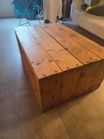 Stoere steigerhouten salontafel - zelfgemaakt, Huis en Inrichting, Tafels | Salontafels, Ophalen, Gebruikt, Grenenhout, Industrieel