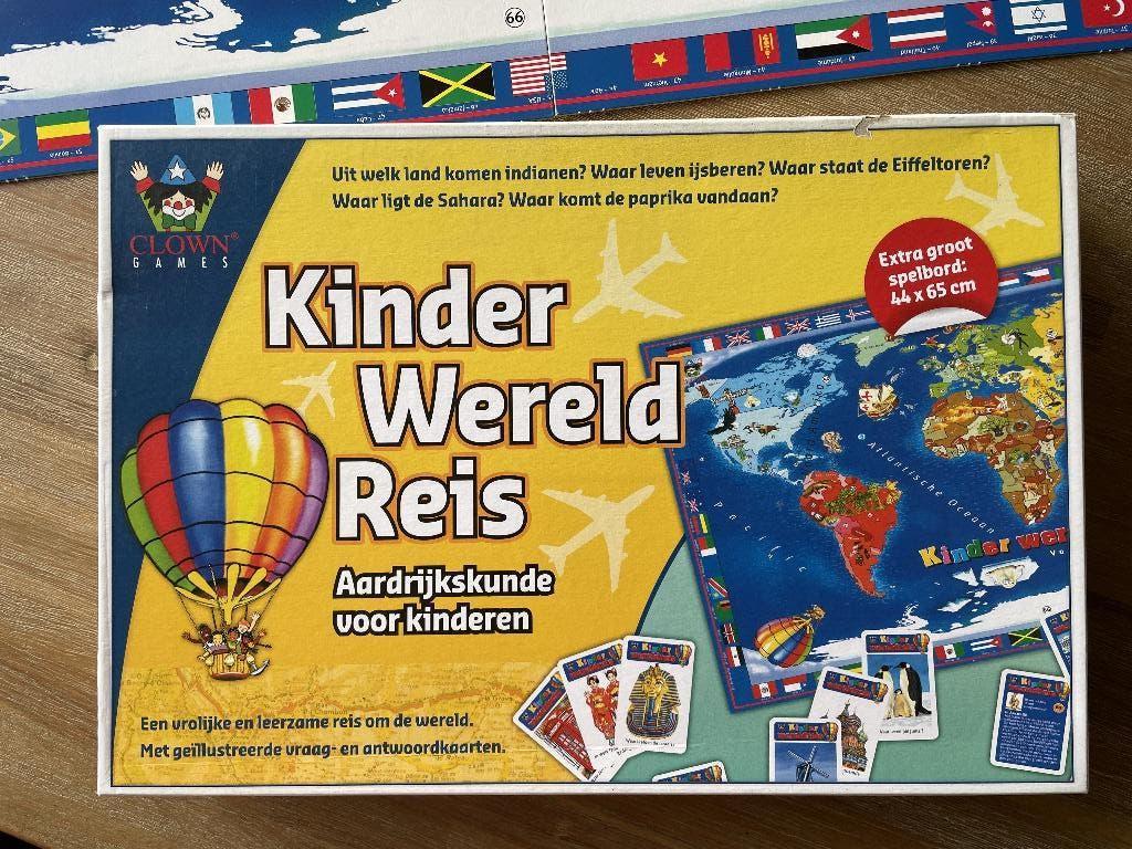 Spel Kinder Wereld Reis Aardrijkskunde voor kinderen, Ophalen of Verzenden, Zo goed als nieuw, Clown Games
