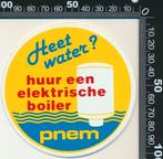 Sticker: PNEM - Heet water - Huur een elektrische boiler, Ophalen of Verzenden, Zo goed als nieuw, Bedrijf of Vereniging