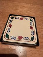 6 boerenbont onderzetters voor glas/beker, Overige typen, Ophalen of Verzenden, Zo goed als nieuw, Aardewerk