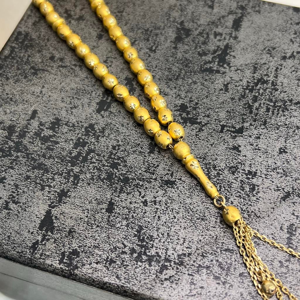 14 karaat gouden kralen ketting tasbih, Ophalen of Verzenden, Zo goed als nieuw, Goud