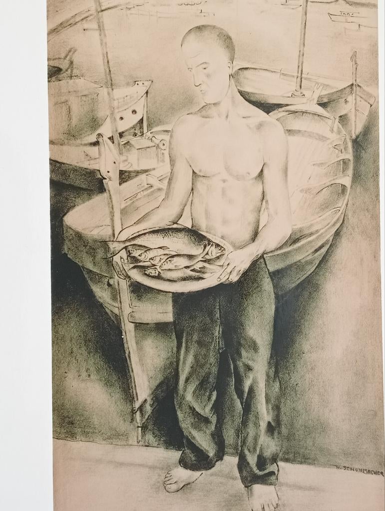 Wim Schuhmacher Persfoto Visser Mallorca, Antiek en Kunst, Kunst | Litho's en Zeefdrukken, Ophalen of Verzenden