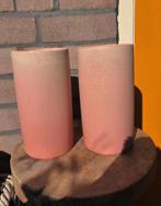 2 hoge bloempotten oud roze, Rond, Ophalen of Verzenden, Aardewerk, Minder dan 40 cm