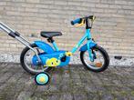 B'Twin Decathlon 14 inch kinderfiets met zijwieltjes en duws, Fietsen en Brommers, Fietsen | Kinderfietsjes, Ophalen, Gebruikt