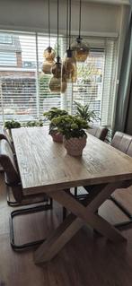 Eiken eet tafel van De Bommel incl onderhouds set buitenkans, Eikenhout, Zo goed als nieuw, Vijf personen of meer, 150 tot 200 cm