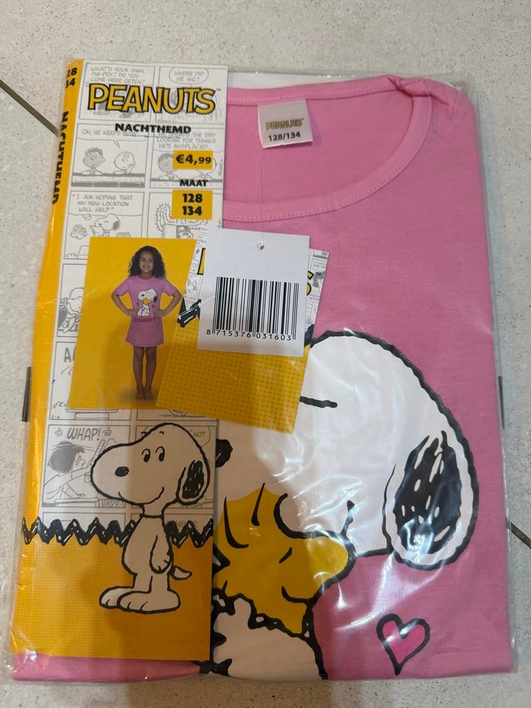 Nieuw Snoopy Nachthemd Maat 128/134 Roze, Kinderen en Baby's, Ophalen of Verzenden, Nieuw, Meisje, Nacht- of Onderkleding