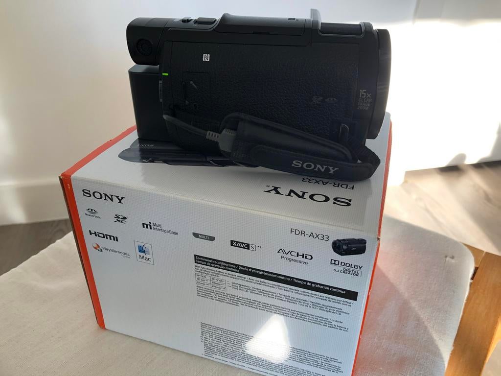 Sony FDR-AX33 4K Handycam Videocamera - Zo goed als nieuw, Full HD, Ophalen of Verzenden, Zo goed als nieuw, 8 tot 20x