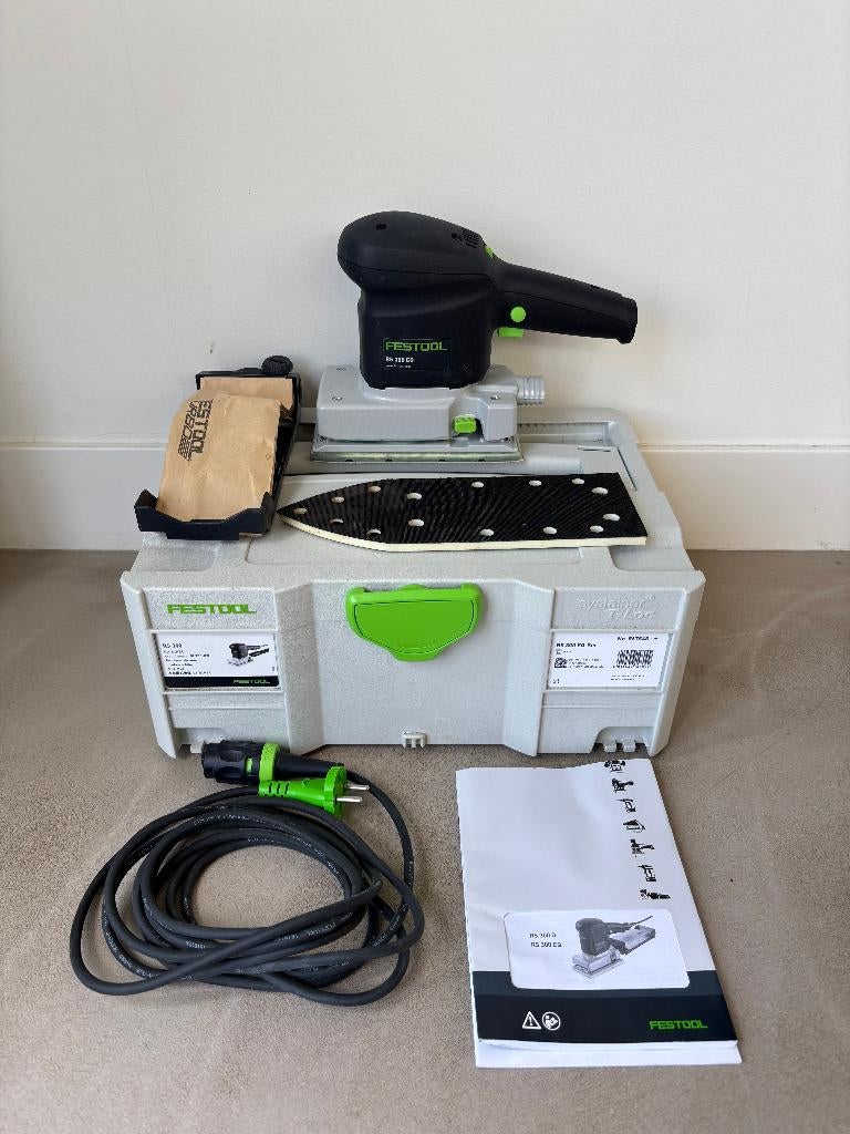Festool RS 300 EQ schuurmachine + systainer (complete set), Ophalen, Zo goed als nieuw, Minder dan 600 watt, Vlakschuurmachine