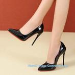 S3 zwarte lak hoge hak van 12 cm maat 43 tot 47, Ophalen of Verzenden, Nieuw, Zwart, Schoenen met hoge hakken