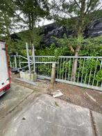 Schuifhek 4 meter breed 150 cm hoog, Ophalen, Gebruikt, Staal, 100 tot 150 cm