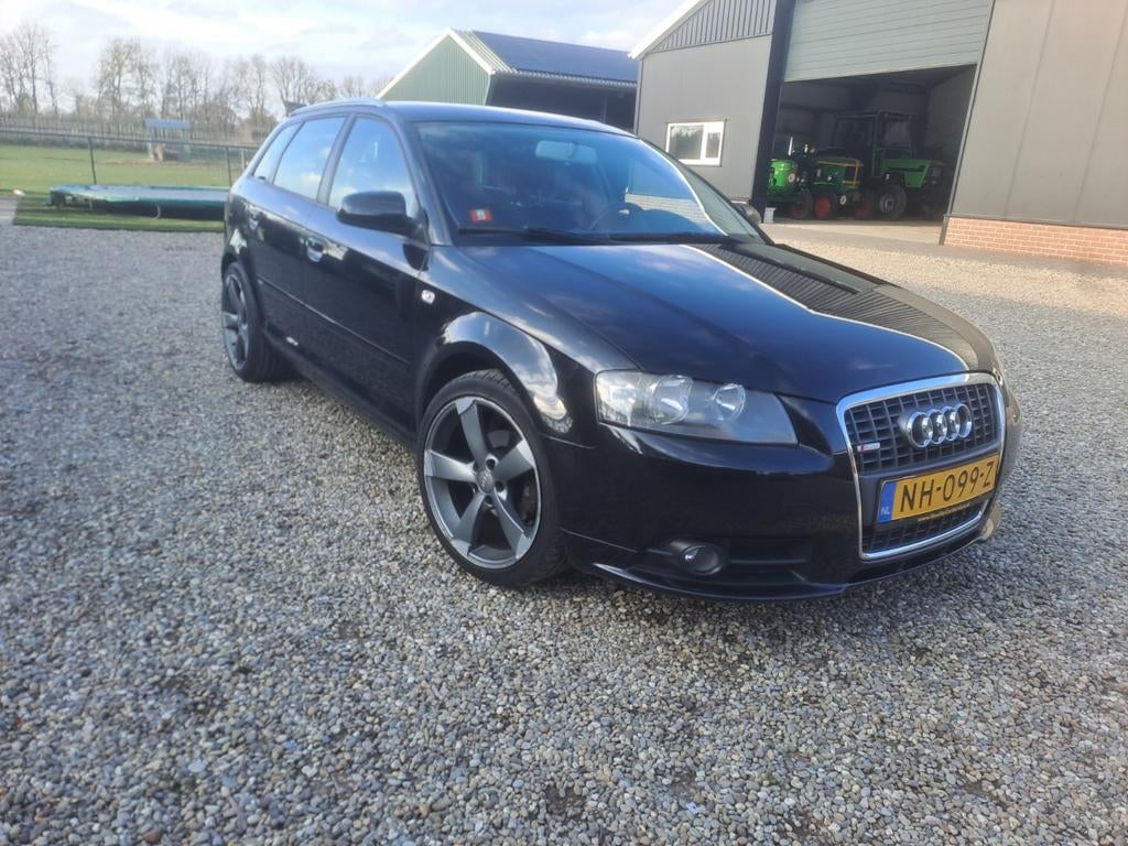 Audi A3 1.6 Sportback S line 85KW 2007 Zwart, Voorwielaandrijving, Zwart, 4 cilinders, 115 pk