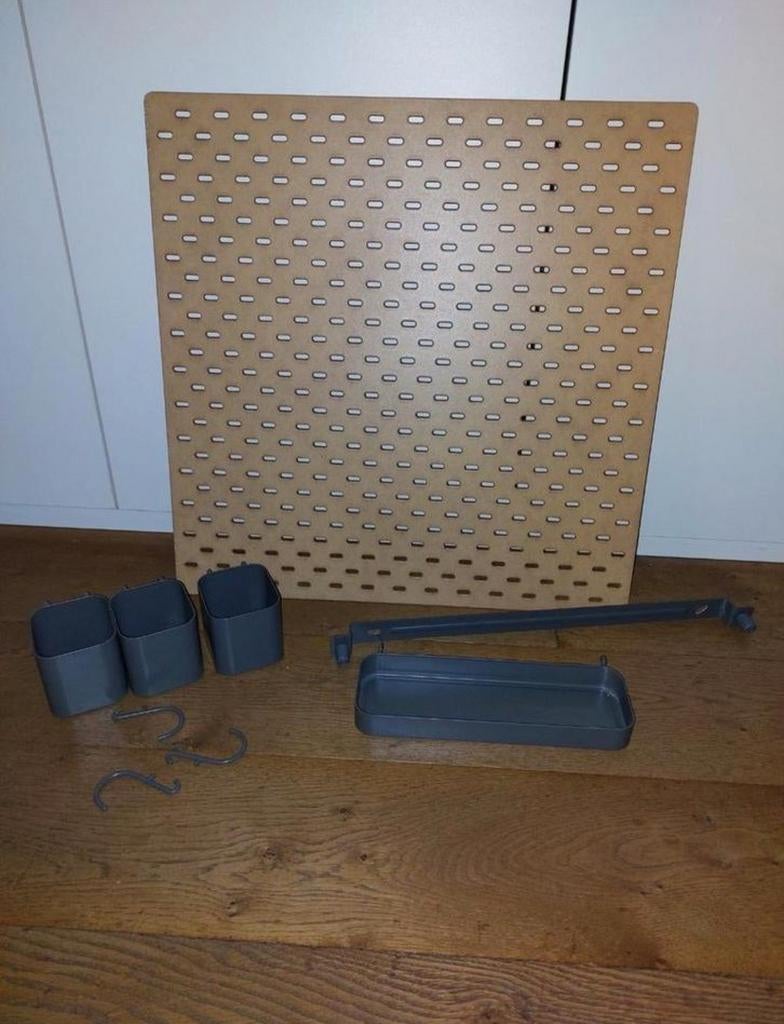 Ikea Skadis pegboard met accessoires (56x56 cm), Ophalen, Gebruikt
