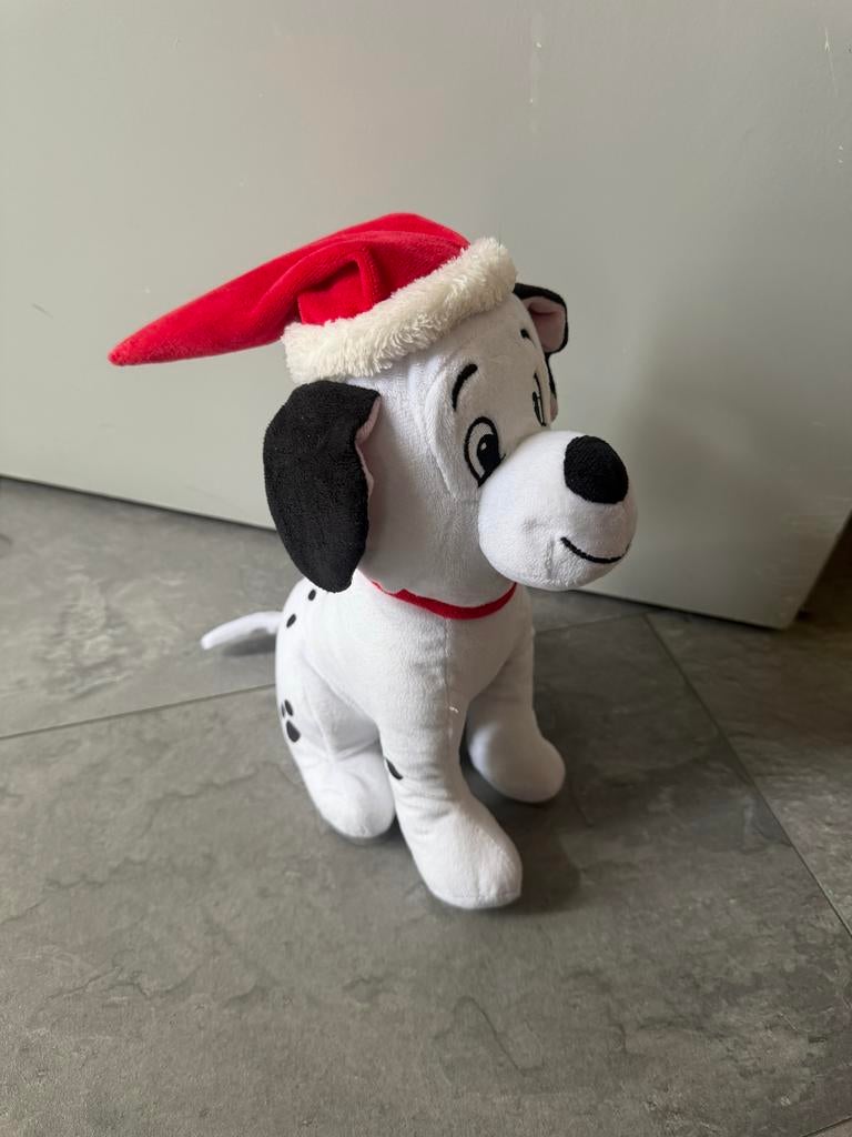 Disney 101 Dalmatiërs Kerst Knuffel Hond, Disney, Zo goed als nieuw, Middelgroot (20 tot 80 cm), Met kleding of accessoire