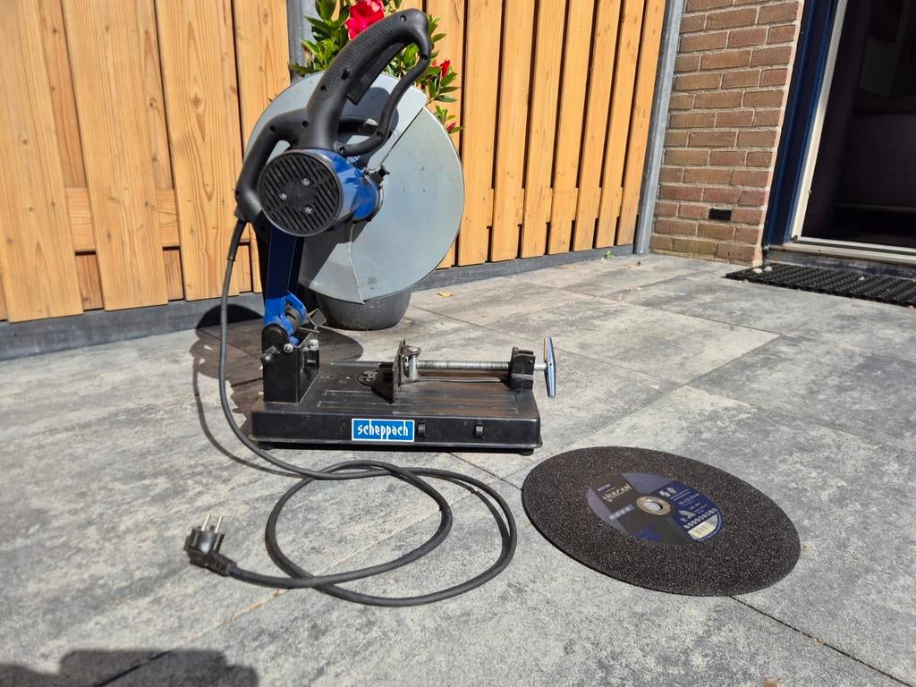 Scheppach metaal afkortzaag mt140, Gebruikt, Ophalen of Verzenden, Afkortzaag, 1200 watt of meer