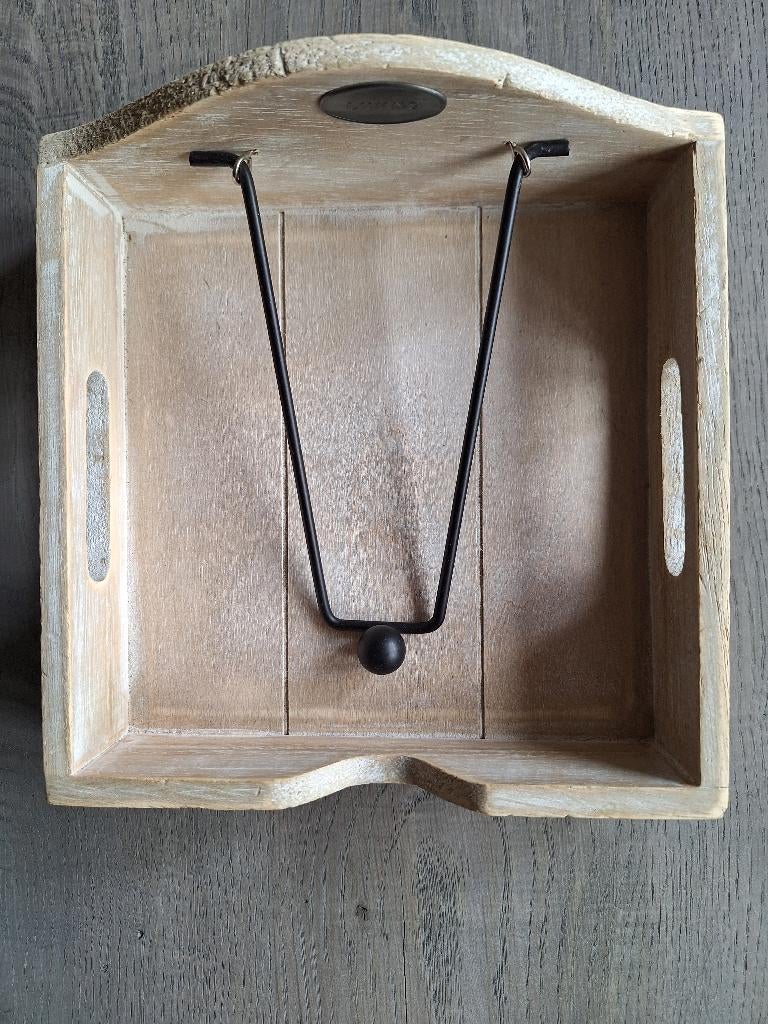 Houten servetten houder 18cm x 18cm, Ophalen of Verzenden, Zo goed als nieuw, Hout