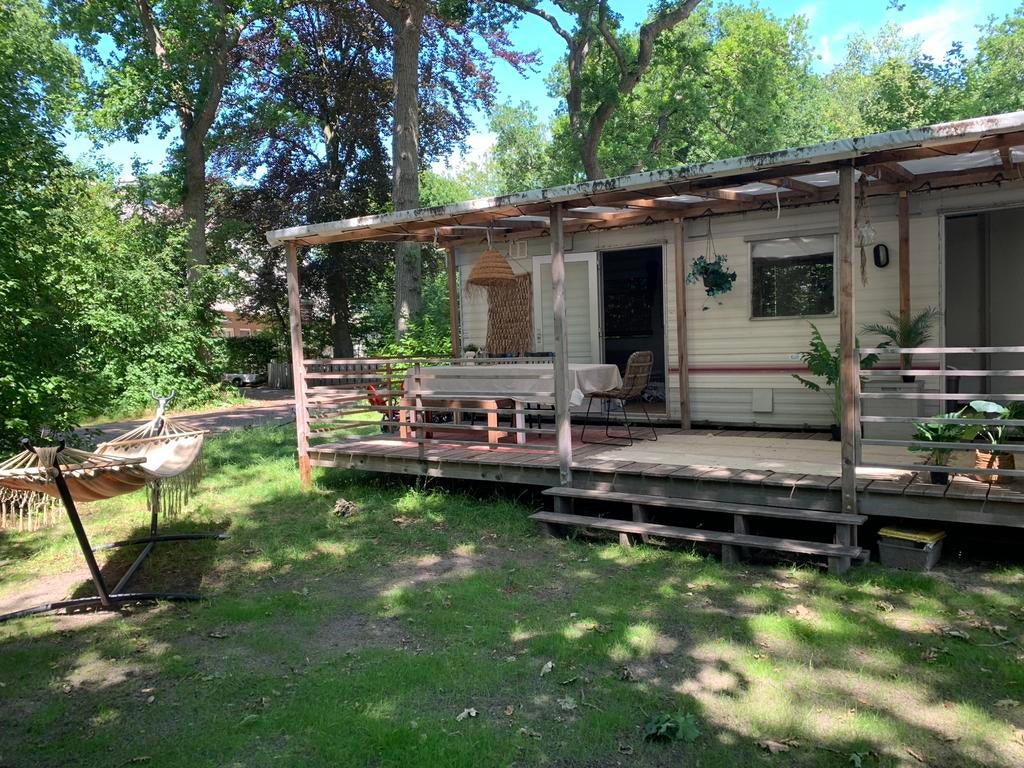 Caravan met veranda en elektra te huur op camping Bakkum, Caravans en Kamperen