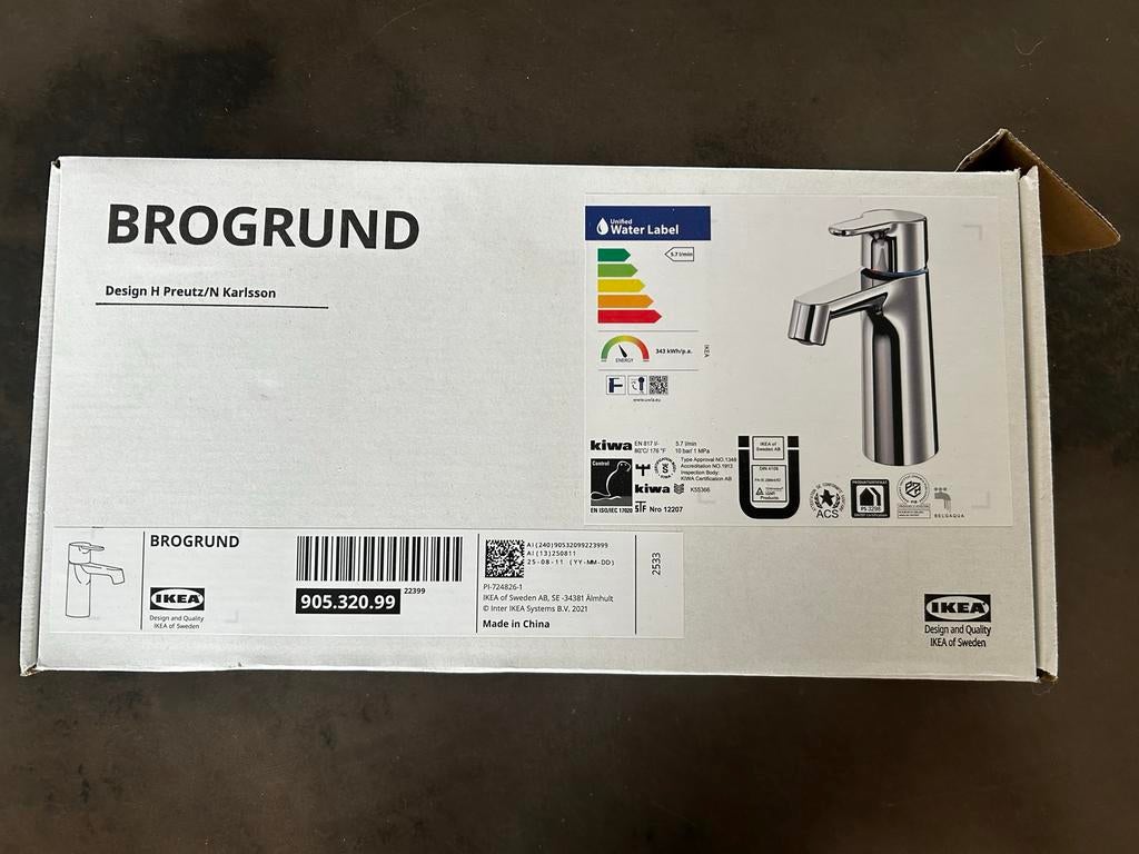 IKEA BROGRUND Wastafel mengkraan - Nieuw in doos, Ophalen, Nieuw, Overige kleuren, Overige typen
