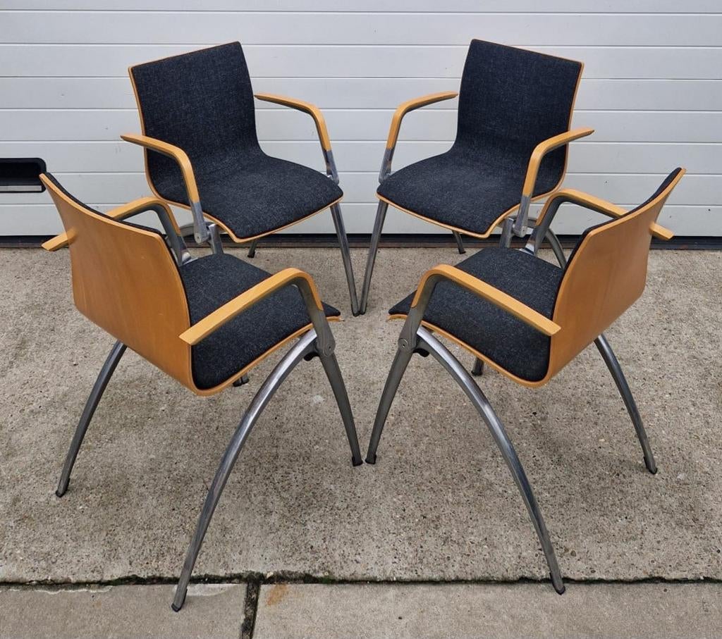 14 x Artifort Zeno design stoelen vergaderstoelen kantine, Ophalen of Verzenden, Zo goed als nieuw, Rood, Vijf, Zes of meer stoelen