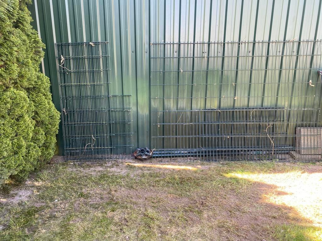 Heras Hekwerk Groen - Diverse Afmetingen, Tuin en Terras, Tuinhekken en Hekwerk, Ophalen, Gebruikt, IJzer, Dubbelstaafmat hekwerk