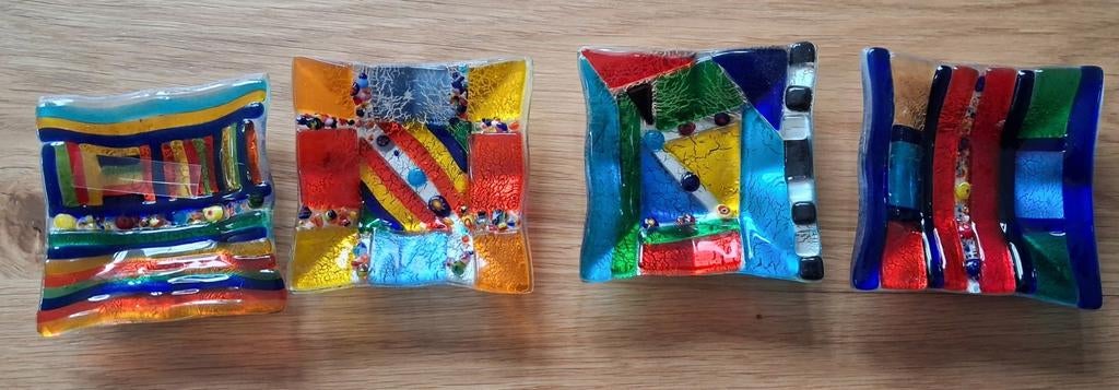 Venetiaanse Murano glazen schaaltjes / thee tips (4 stuks), Antiek en Kunst, Antiek | Glas en Kristal, Ophalen of Verzenden