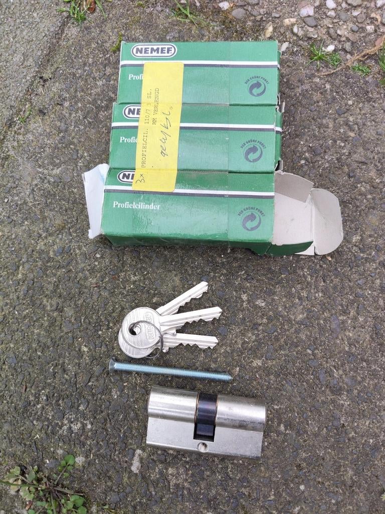 NEMEF Profielcilinder met 3 sleutels, Ophalen of Verzenden, Nieuw, Overige materialen, Slot