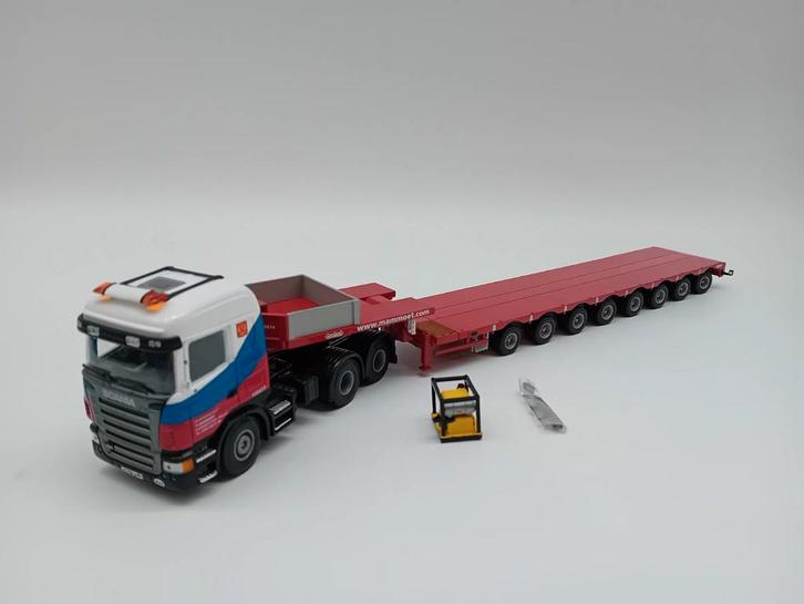 TEMAYOYS SCANIA + DIEPLADER - MAMMOET, Hobby en Vrije tijd, Modelauto's | 1:50, Nieuw, Bus of Vrachtwagen, Overige merken, Ophalen of Verzenden
