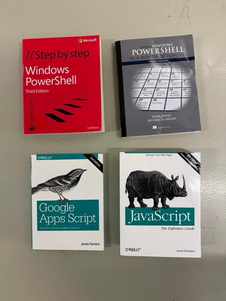 Boeken: PowerShell, JavaScript, Google Apps Script, Boeken, Ophalen of Verzenden, Gelezen, Programmeertaal of Theorie