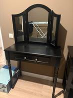 Zwarte kaptafel met spiegel, Gebruikt, Minder dan 100 cm, Hout, 50 tot 100 cm