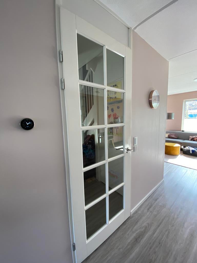 Opdekdeur linksdraaiend incl stalen kozijn, Ophalen, Gebruikt, 80 tot 100 cm, 215 cm of meer