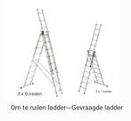 Wie wil onze3x9 ladder ruilen voor een 3x7. Zie omschrijving, Ophalen of Verzenden, Zo goed als nieuw