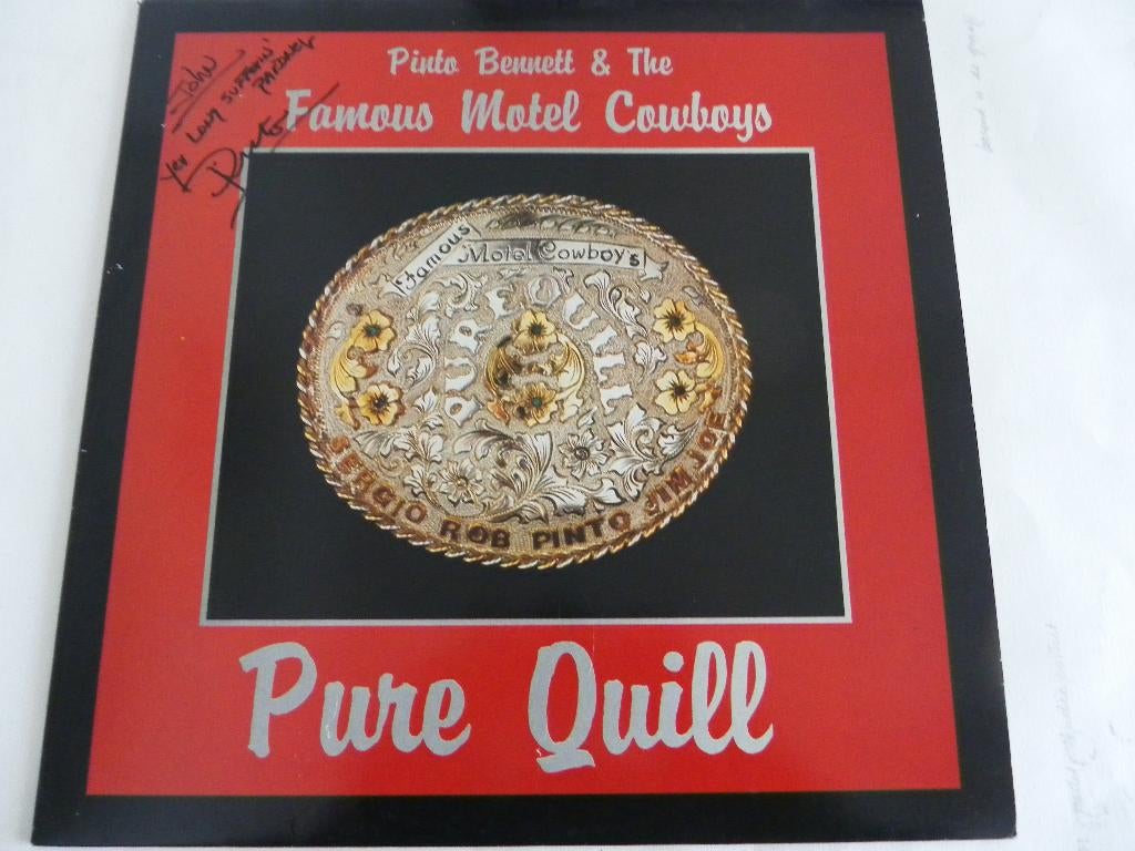 LP Pinto Bennett & The Famous Motel Cowboys - GESIGNEERD, Ophalen of Verzenden, Zo goed als nieuw, 12 inch