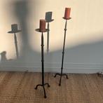 Smeedijzer gietijzer kandelaar vintage brutalist, Ophalen, Vintage, Zo goed als nieuw, X