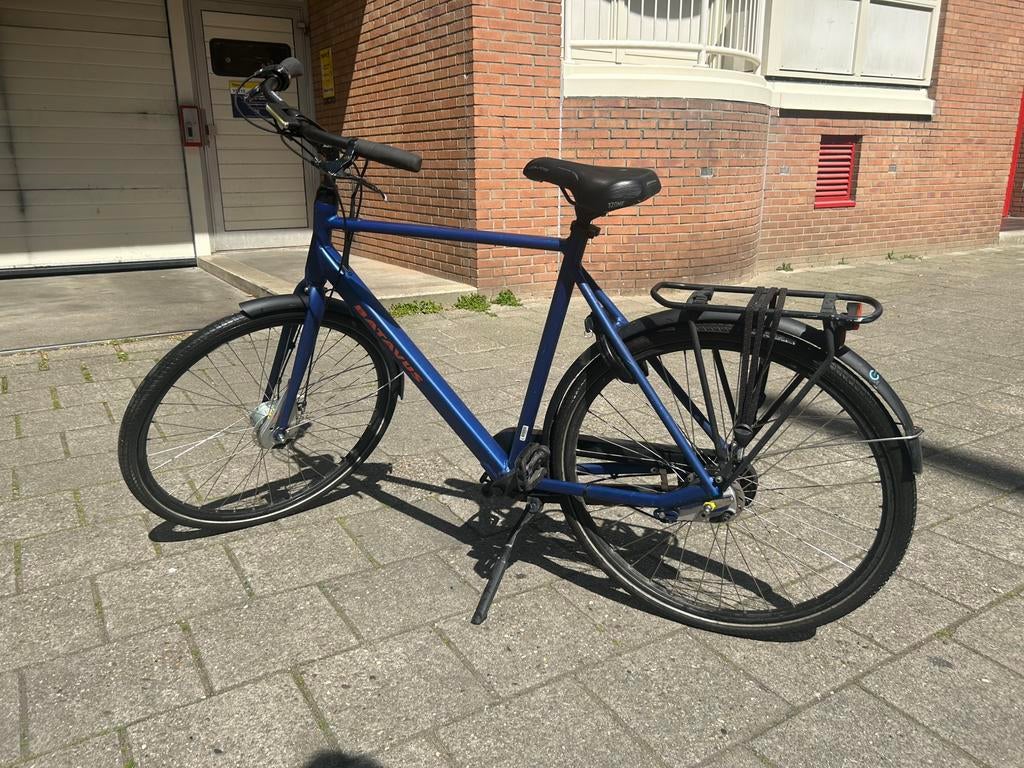 Batavus fonk 3 H61 mat blauw, Fietsen en Brommers, Fietsen | Heren | Herenfietsen, Ophalen, Versnellingen, Batavus, Zo goed als nieuw
