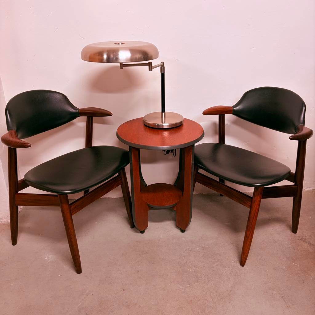 Vintage koehoorn stoelen - set, Tijsseling voor Hulmefa, Ophalen, Gebruikt, Zwart, Overige materialen