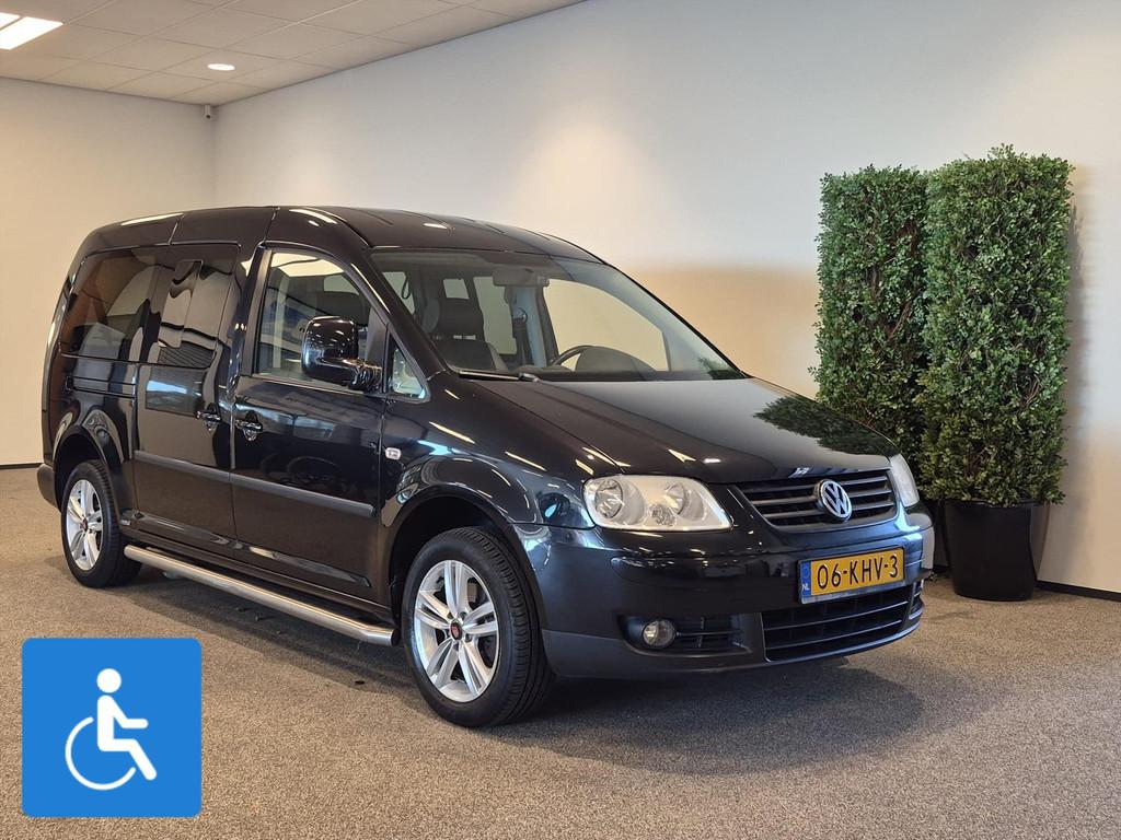 Volkswagen Caddy Maxi Rolstoelauto 5+1, Gebruikt, Zwart, Handgeschakeld, Grijs