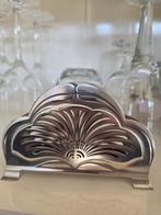 Zilverkleurige servethouder met decoratie, Ophalen of Verzenden