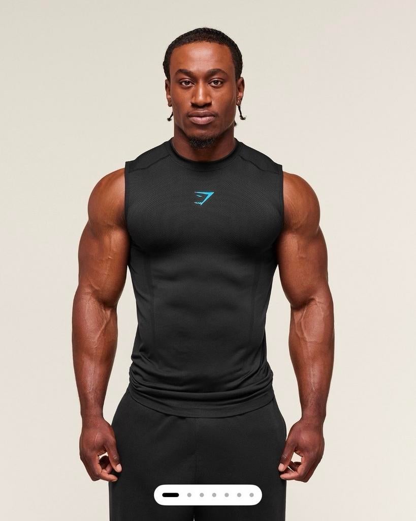Gymshark Onyx 5.0 Tank Black/Onyx Grey - Nieuw - L, Kleding | Heren, Sportkleding, Ophalen of Verzenden, Zo goed als nieuw, Zwart