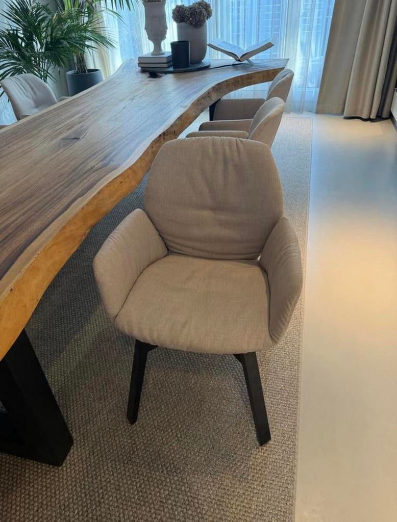6 Mobitec eetkamerstoelen, Ophalen, Zo goed als nieuw, Grijs