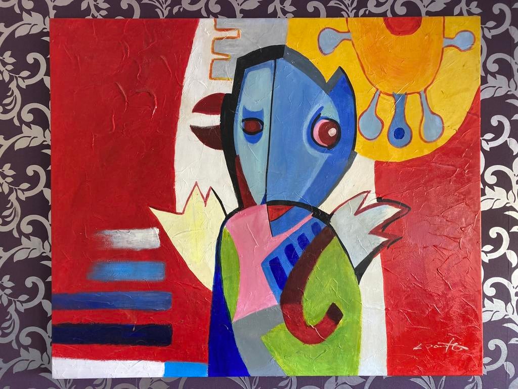 Olieverfschilderij modern, ca 130x80 cm, Antiek en Kunst, Kunst | Schilderijen | Modern, Ophalen