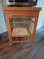 houten keukentrolley op wieltjes met lade trolly la rolwagen, Ophalen, Gebruikt