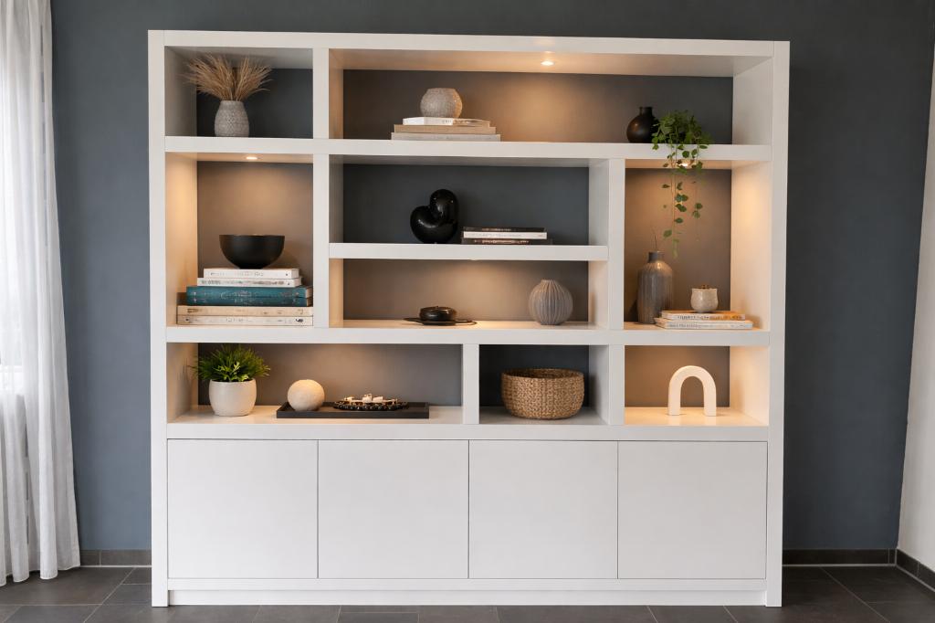 Openvakkenkast | Wandkast | Boekenkast Model Mirjam, Huis en Inrichting, Kasten | Boekenkasten, Nieuw, Ophalen of Verzenden, 200 cm of meer