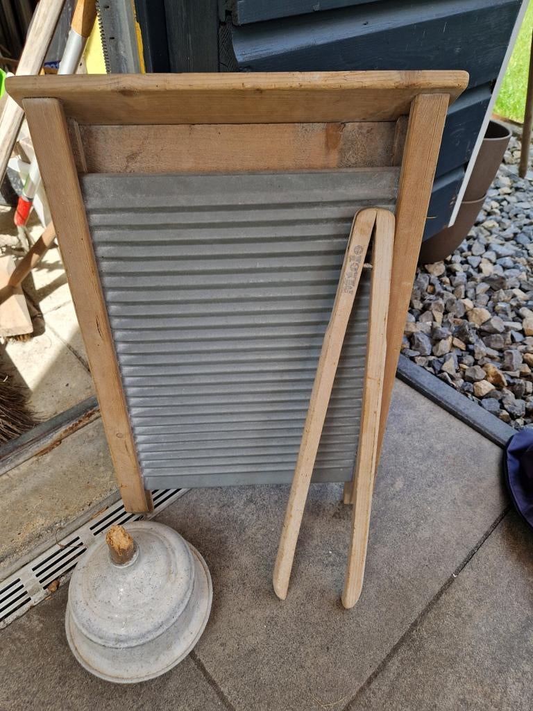 Wasbord, wasknijper en stamper, Antiek en Kunst, Antiek | Gereedschap en Instrumenten, Ophalen of Verzenden