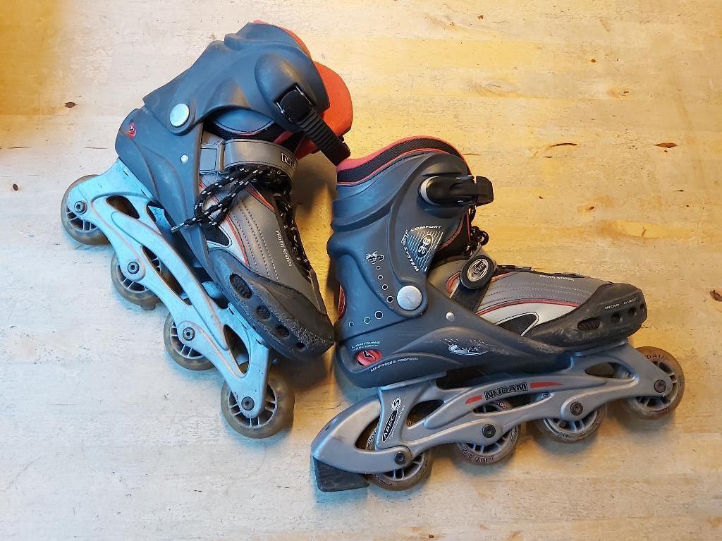 Fijne inline Skeelers maat 44 (set A) Nijdam Adec 5, Gebruikt, Kinderen, Ophalen of Verzenden, Inline skates 4 wielen