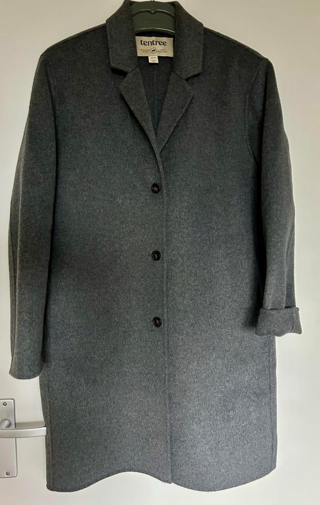 Nieuwe grijze wollen (gerecycled wol)  tussenjas, Ophalen of Verzenden, Nieuw, Maat 36 (S), Grijs