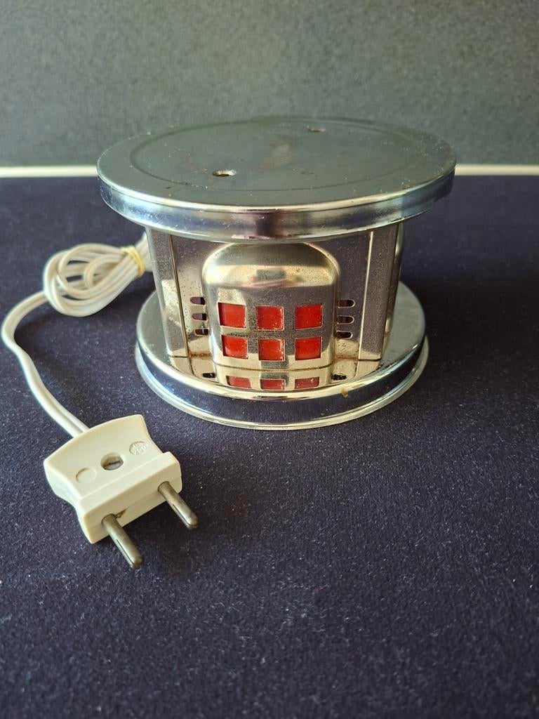 Vintage Elektrische Theelicht Warmer - Chroom & Rood, Ophalen