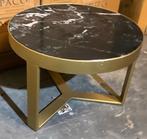 Splinternieuwe matgouden marmeren salontafel, Huis en Inrichting, Tafels | Salontafels, Ophalen, 50 tot 100 cm, Rond, Nieuw