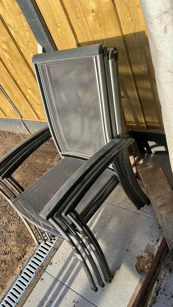 4 Royal Garden tuinstoelen + kussens, Ophalen, 4 zitplaatsen, Kunststof, Zo goed als nieuw