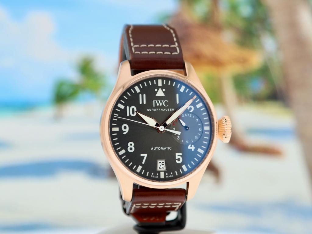 IWC Big Pilot Spitfire Rose Goud in Nieuwstaat 12-2016 NL, Overige merken, Leer, Polshorloge, Ophalen of Verzenden